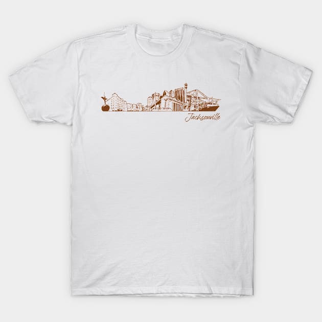 Jacksonville hand drawn skyline T-Shirt by SerenityByAlex